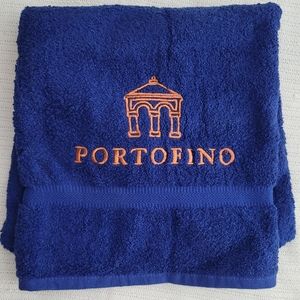 Portofino blue terry bath/beach/spa towel